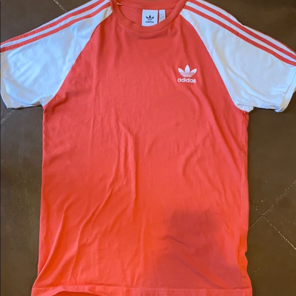 Orange adidas 3-Stripes Tee